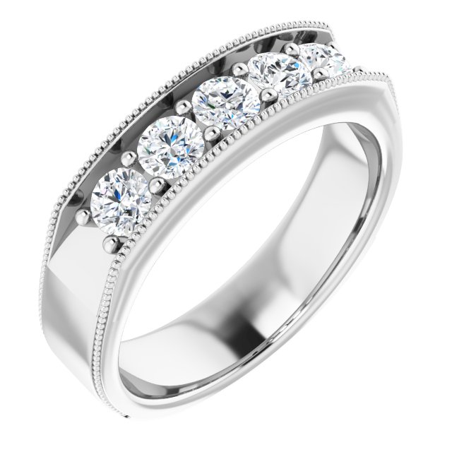 14K White 1 CTW Natural Diamond Ring